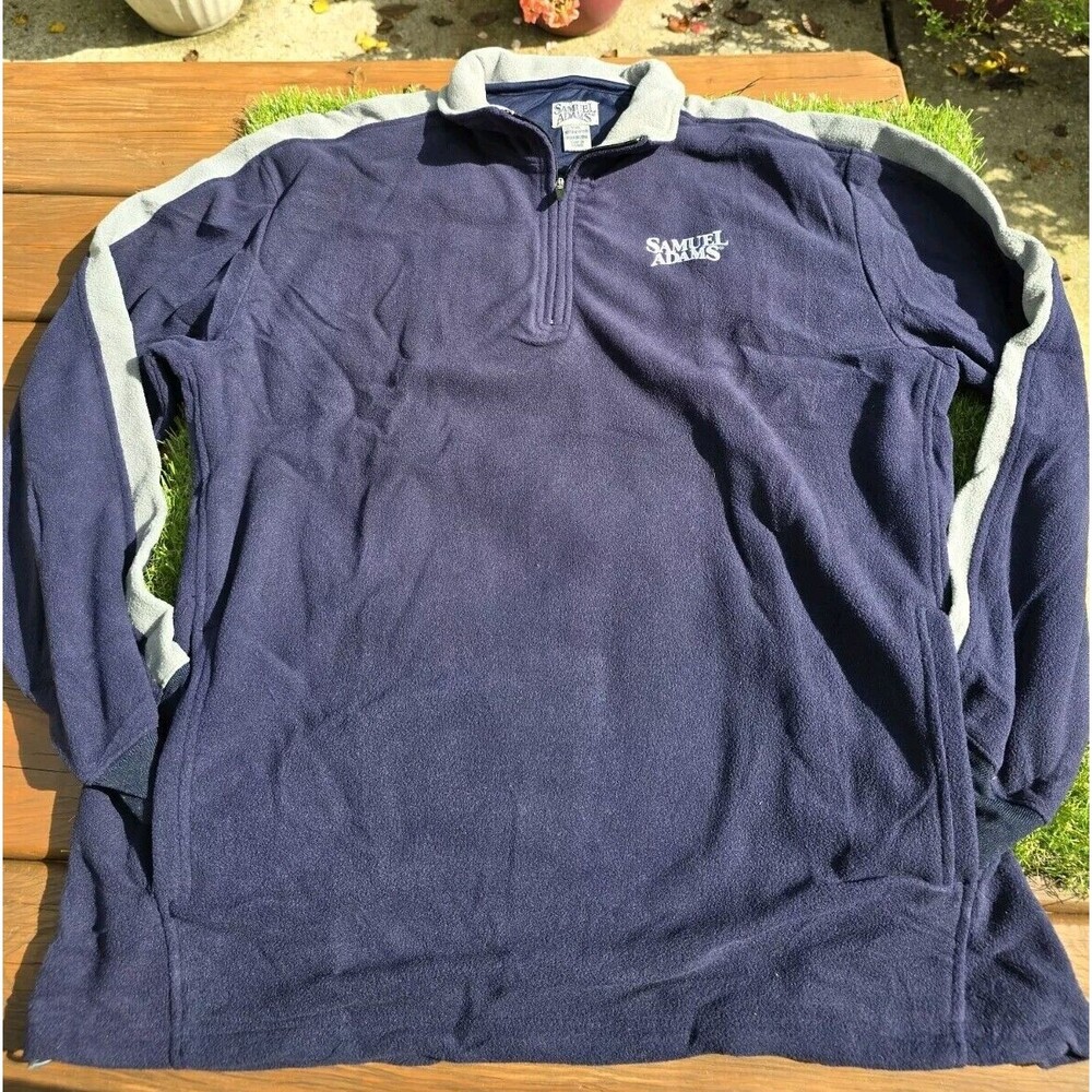 SAMUEL ADAMS 1/4 Zip Fleece Pullover Navy Blue Men's 2XL XXL New In Original Bag